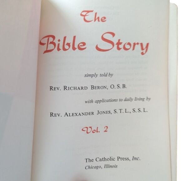 The Bible Story 2 Volumes Library of Catholic Devotion Vintage Gold Edges 1959 - Picture 3 of 5